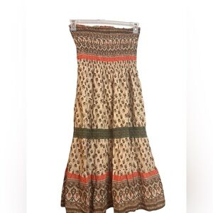 Bohemian Floral Print Maxi Skirt